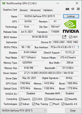 PCWINMAX RTX 3070 Ti 8GB GDDR6X 256 Bit PCIE 4.0 High Performance Gaming GPU Graphic Cards