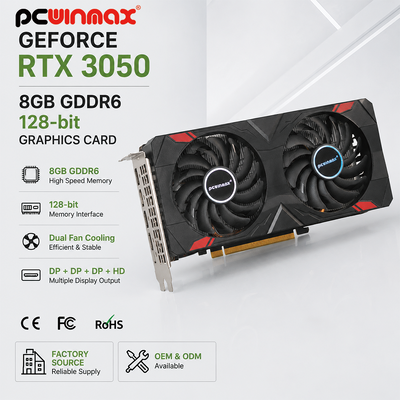 Placa gráfica dupla dos fãs de GeForce RTX 3050 8GB GDDR6 128-Bit HD/DP PCIe 4 do jogo de PCWINMAX para o jogo do PC