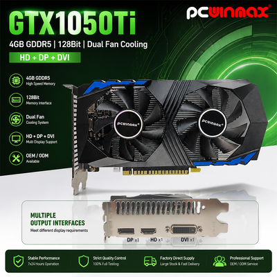 Placa de Vídeo PCWINMAX Geforce GTX 1050 Ti 4GB GDDR5 128Bit para Jogos com Saída HD OEM/ODM em Estoque para Computador Desktop